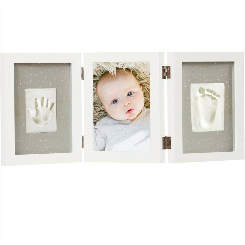 Cadre 3 volets photo + empreinte HAPPY HANDS Blanc