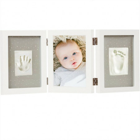 Cadre 3 volets photo + empreinte HAPPY HANDS Blanc