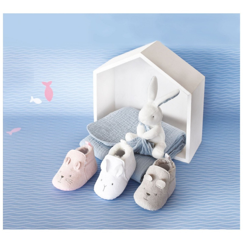 Chaussons bébé 0/6mois DOUDOU&COMPANGIE Gris