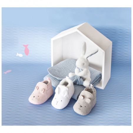 Chaussons bébé 0/6mois DOUDOU&COMPANGIE Gris