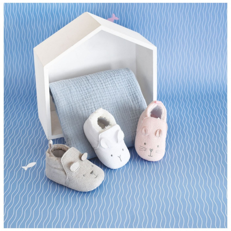 Chaussons bébé 0/6mois DOUDOU&COMPANGIE Gris