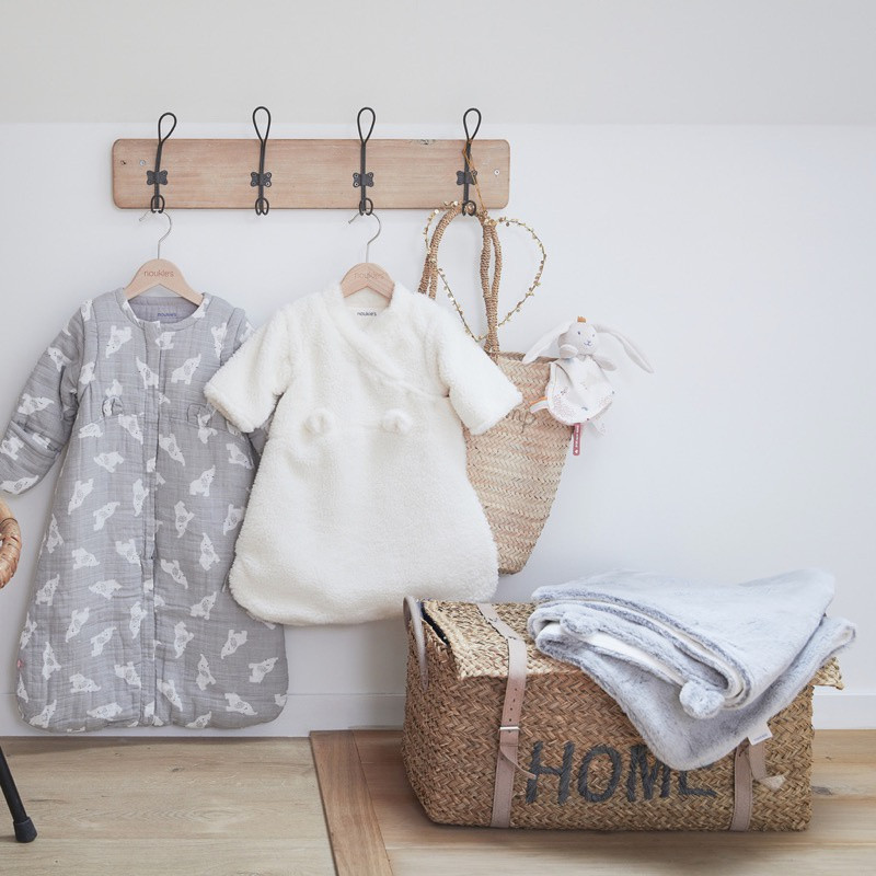 Couverture 75x100 fausse fourrure Mix & Match NOUKIES Grise