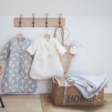 Couverture 75x100 fausse fourrure Mix & Match NOUKIES Grise