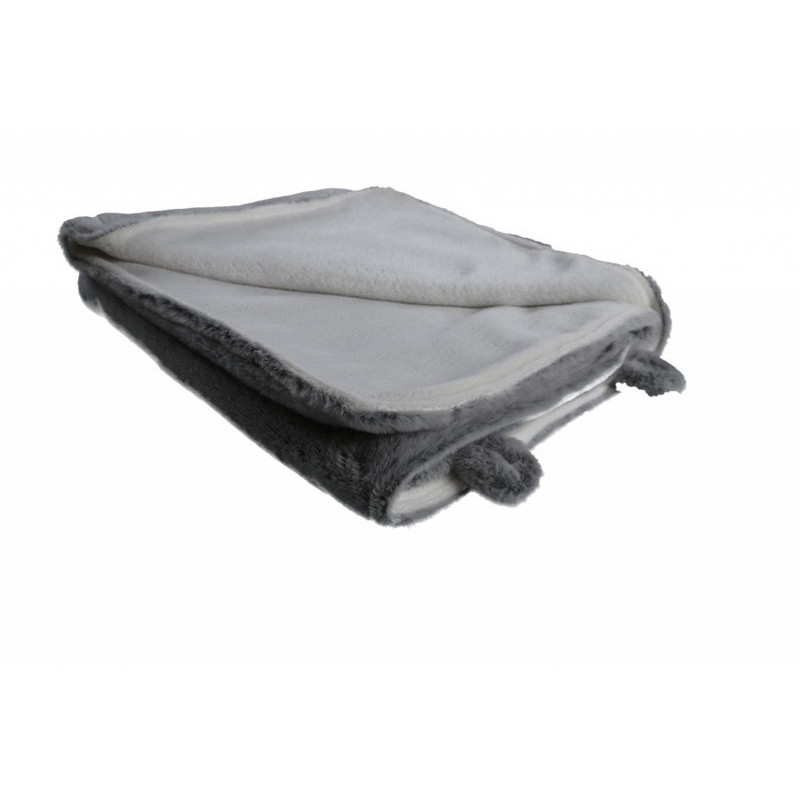 Couverture 75x100 fausse fourrure Mix & Match NOUKIES Grise