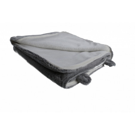 Couverture 75x100 fausse fourrure Mix & Match NOUKIES Grise
