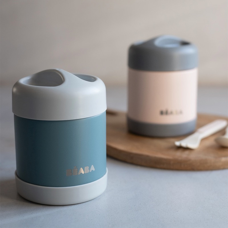 Portion inox isotherme 300 ml BEABA Light mist/Eucalyptus green