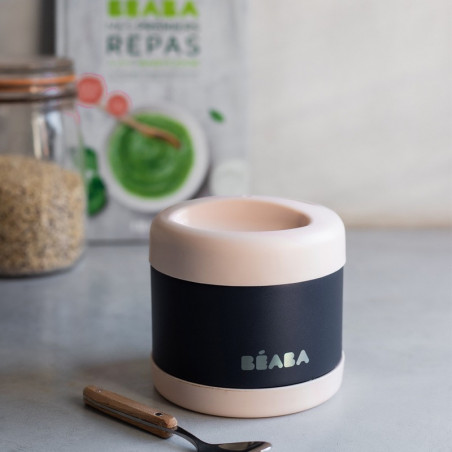 Portion inox isotherme 500ml BEABA Light pink/Night blue