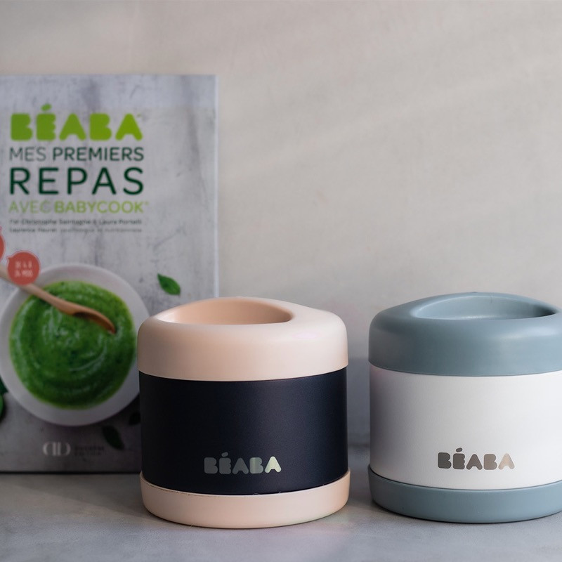 Portion inox isotherme 500ml BEABA Light pink/Night blue