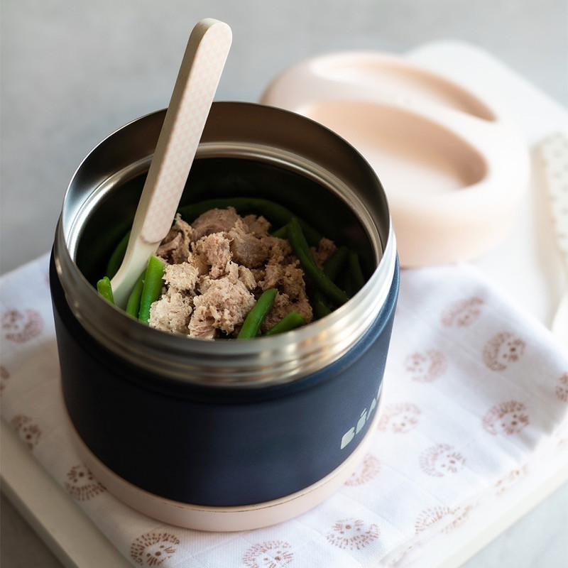 Portion inox isotherme 500ml BEABA Light pink/Night blue