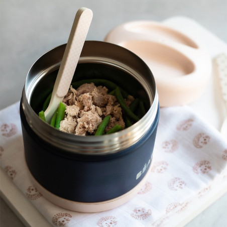 Portion inox isotherme 500ml BEABA Light pink/Night blue