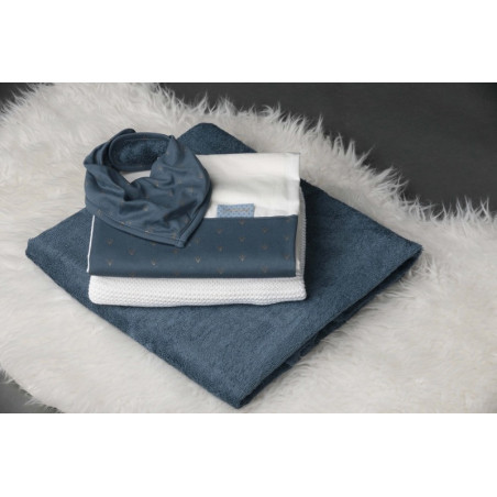 Parure de berceau drap+taie PERICLES Steel gold