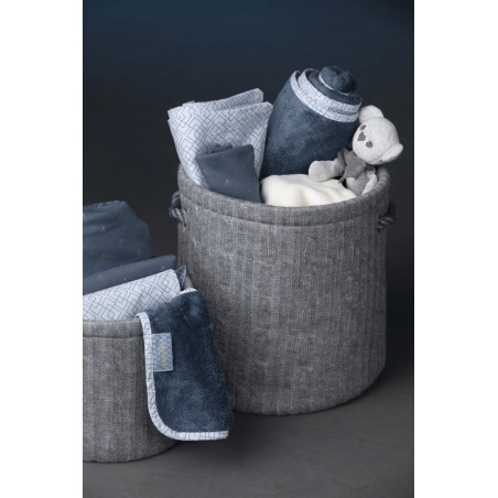 Parure de berceau drap+taie PERICLES Steel gold