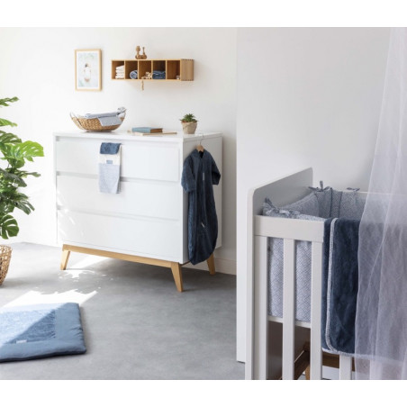 Parure de berceau drap+taie PERICLES Steel gold