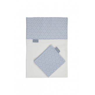 Parure de berceau drap+taie PERICLES Steel allover