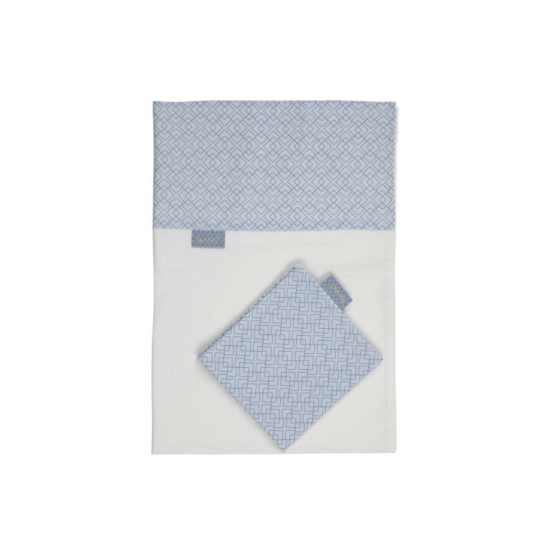 Parure de berceau drap+taie PERICLES Steel allover