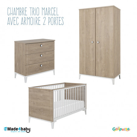 Chambre trio avec armoire 2 portes GALIPETTE Marcel