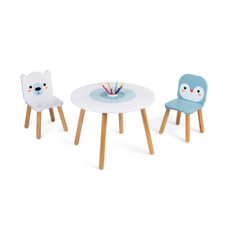 Ensemble table + 2 chaises pour enfant JANOD Banquise