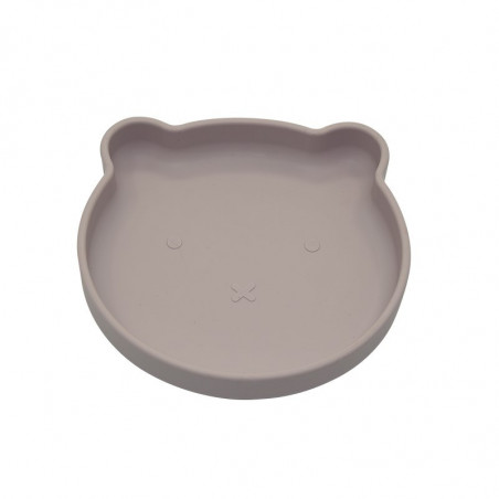 Assiette silicone à ventouse Ourson BO JUNGLE Rose