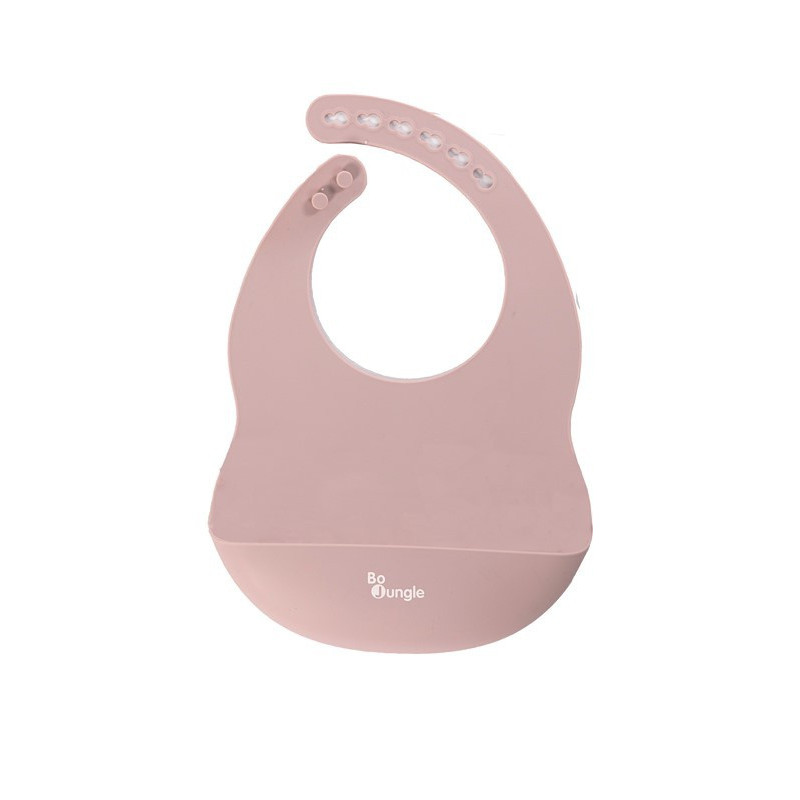 Bavoir en silicone BO JUNGLE Rose