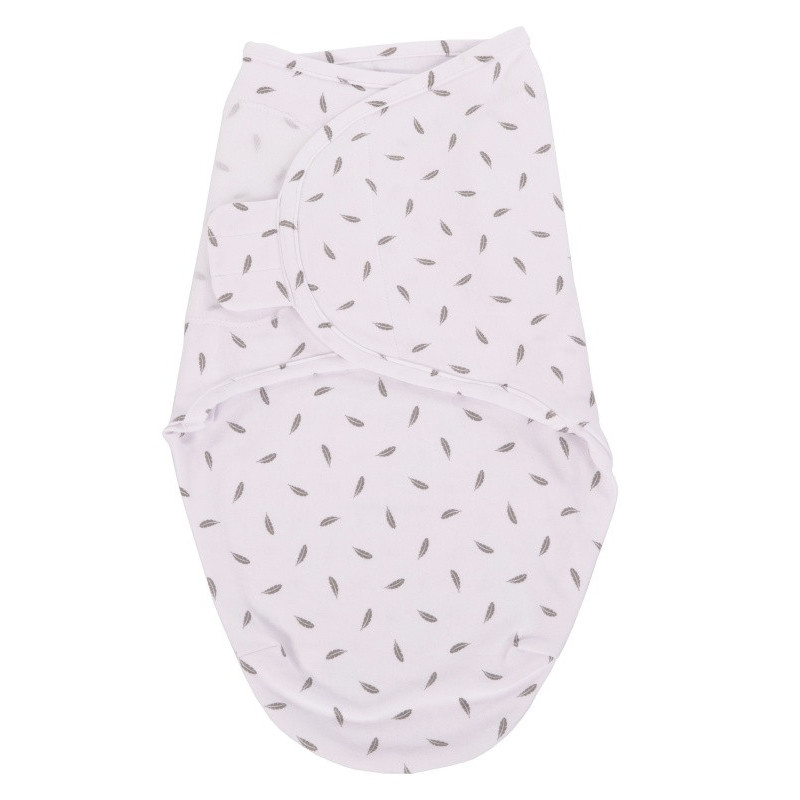 Couverture d'emmaillotage 0-4 mois BO JUNGLE Plumes grises