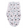 Couverture d'emmaillotage 0-4 mois BO JUNGLE Baleines bleues