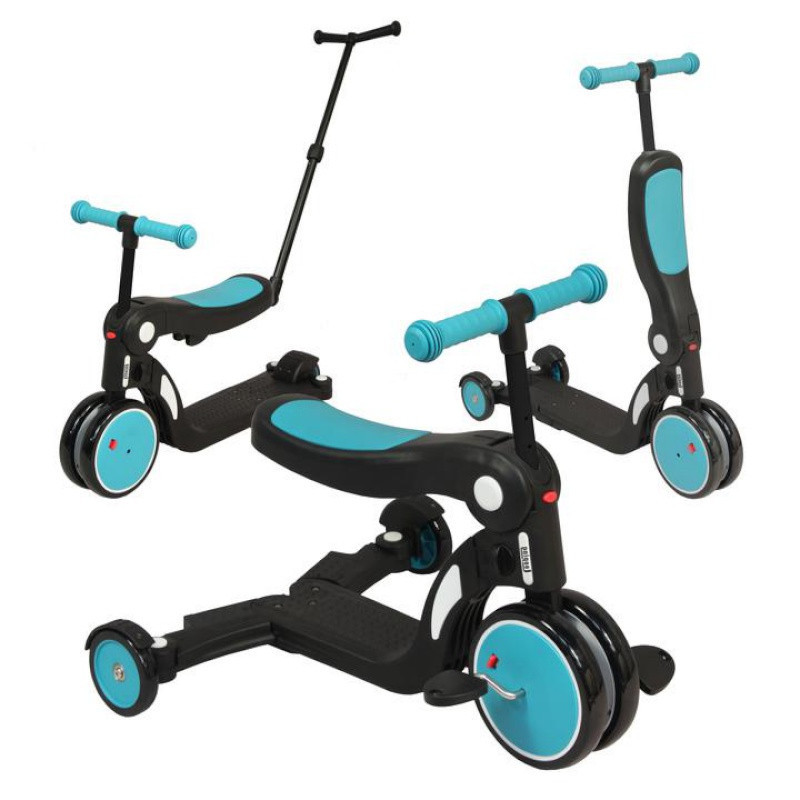 Draisienne 5 en 1 avec barre de poussée Scootizz LOOPING Bleu