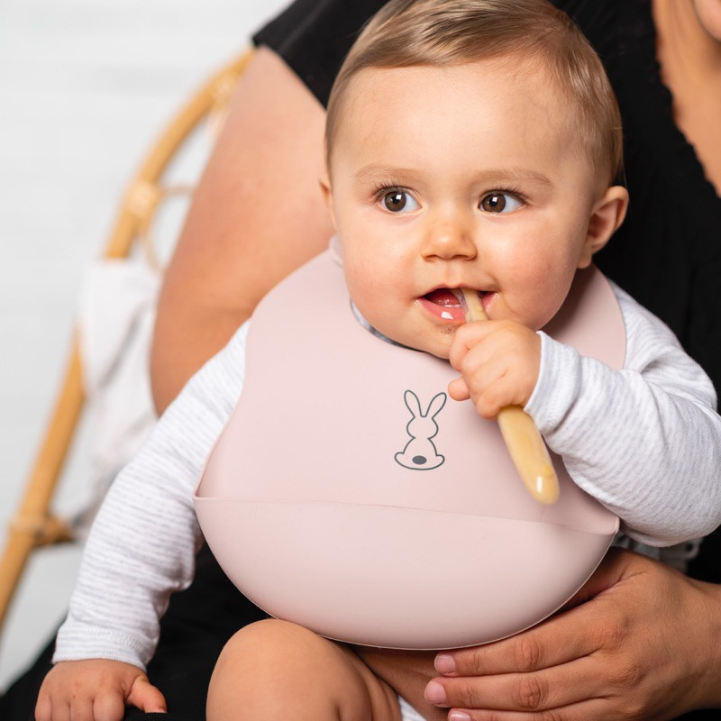 Bavoir silicone Lapidou NATTOU Vieux rose