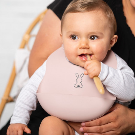 Bavoir silicone Lapidou NATTOU Vieux rose