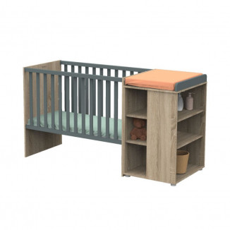 Lit combiné évolutif 60x120 Nova SAUTHON Gris volcan