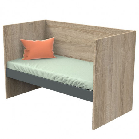 Lit 70x140 évolutif 90/140 x190 Nova SAUTHON Gris volcan