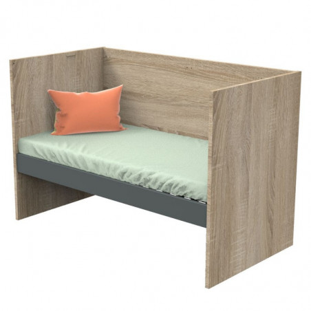 Lit 70x140 évolutif 90/140 x200 Nova SAUTHON Gris volcan