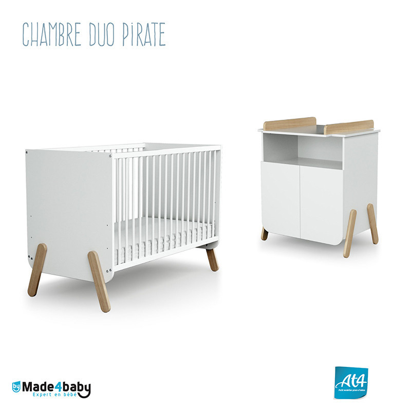 Chambre duo avec lit 60x120 et meuble à langer WEBABY Pirate