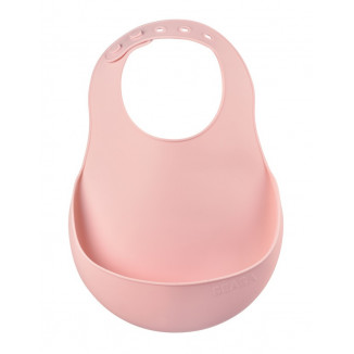 Bavoir en silicone BEABA Old pink