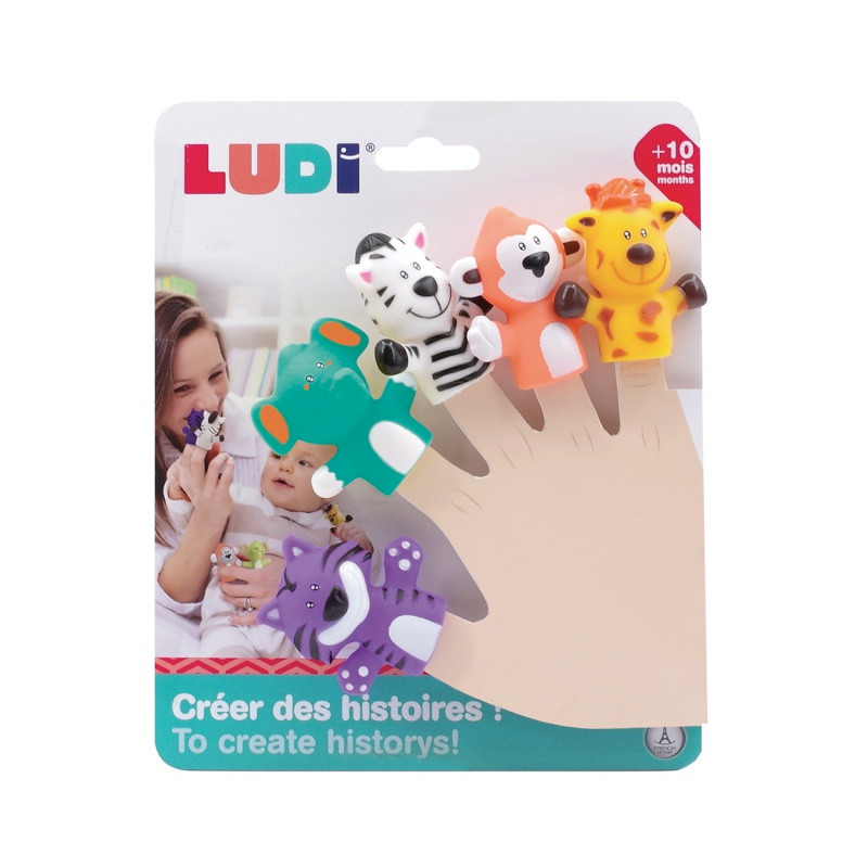 Marionnettes de doigts LUDI Animaux de la Savane