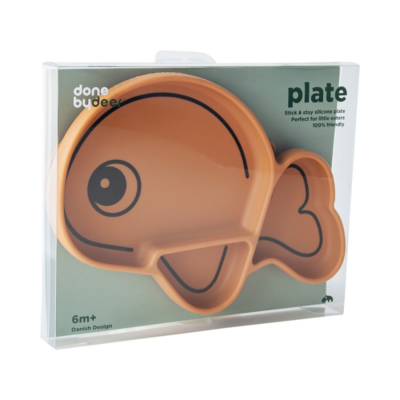 Assiette antidérapante DONE BY DEER Moutarde Wally