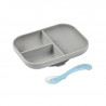 Set repas silicone compartimenté BEABA Grey