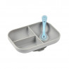 Set repas silicone compartimenté BEABA Grey
