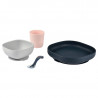Coffret repas en silicone BEABA Night blue