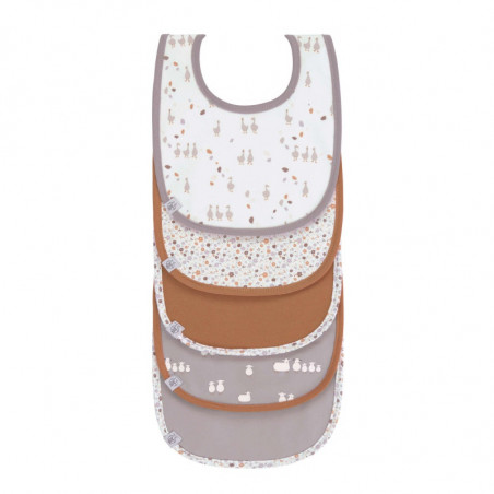 Lot de 5 bavoirs Oie LASSIG Tiny farmer lila