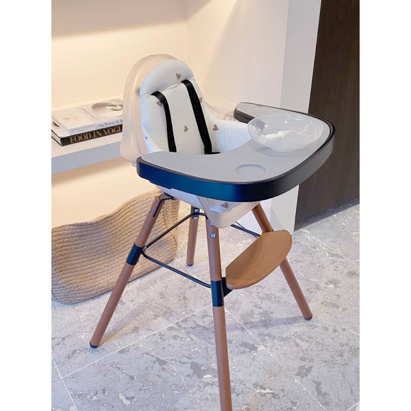 Coussin de chaise haute Evolu en jersey CHILDHOME Hearts