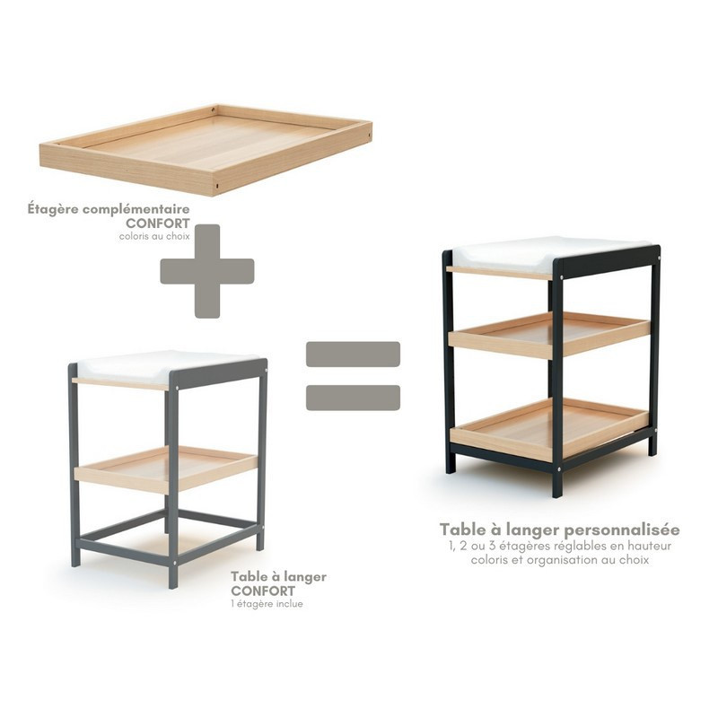 Etagère complémentaire Confort AT4 Hêtre verni