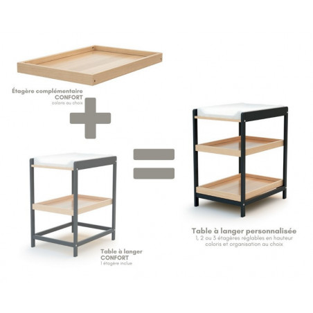 Etagère complémentaire Confort AT4 Hêtre verni