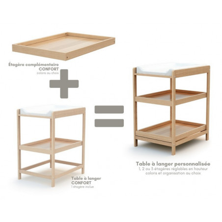 Etagère complémentaire Confort AT4 Hêtre verni