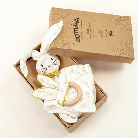 Box doudou + anneau de dentition DOMIVA Leafy Bunny