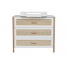 Commode canne/tressage rotin Oceania THEO Neige