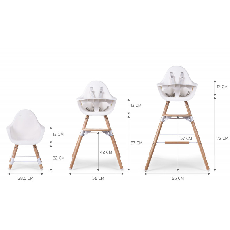 Chaise-haute Evolu 2 CHILDHOME Naturel/Blanc