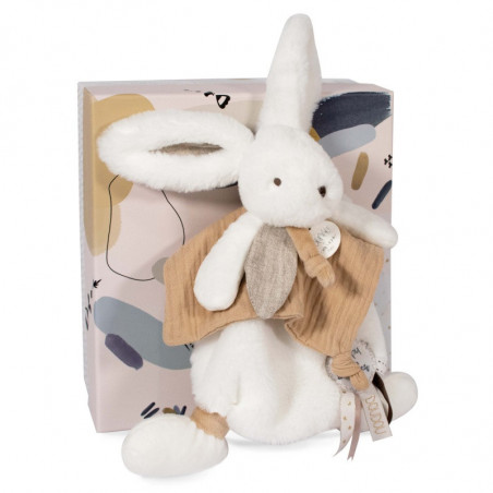 Doudou-lapin plat Happy Wild DOUDOU ET COMPAGNIE Naturel