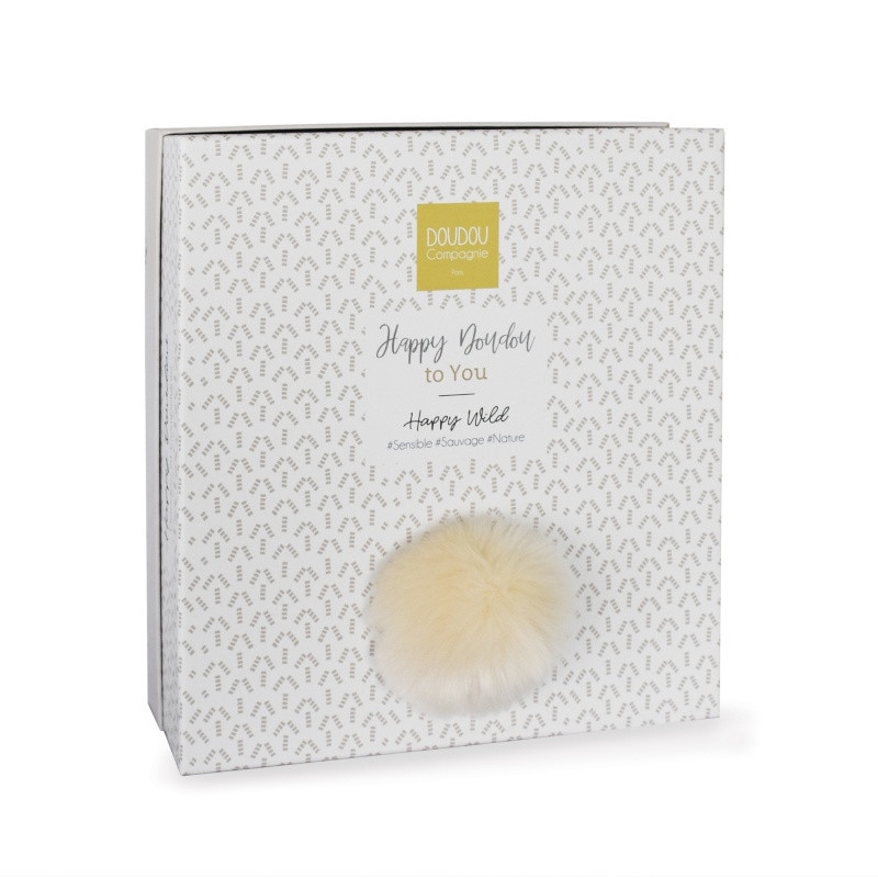 Doudou-lapin plat Happy Wild DOUDOU ET COMPAGNIE Naturel