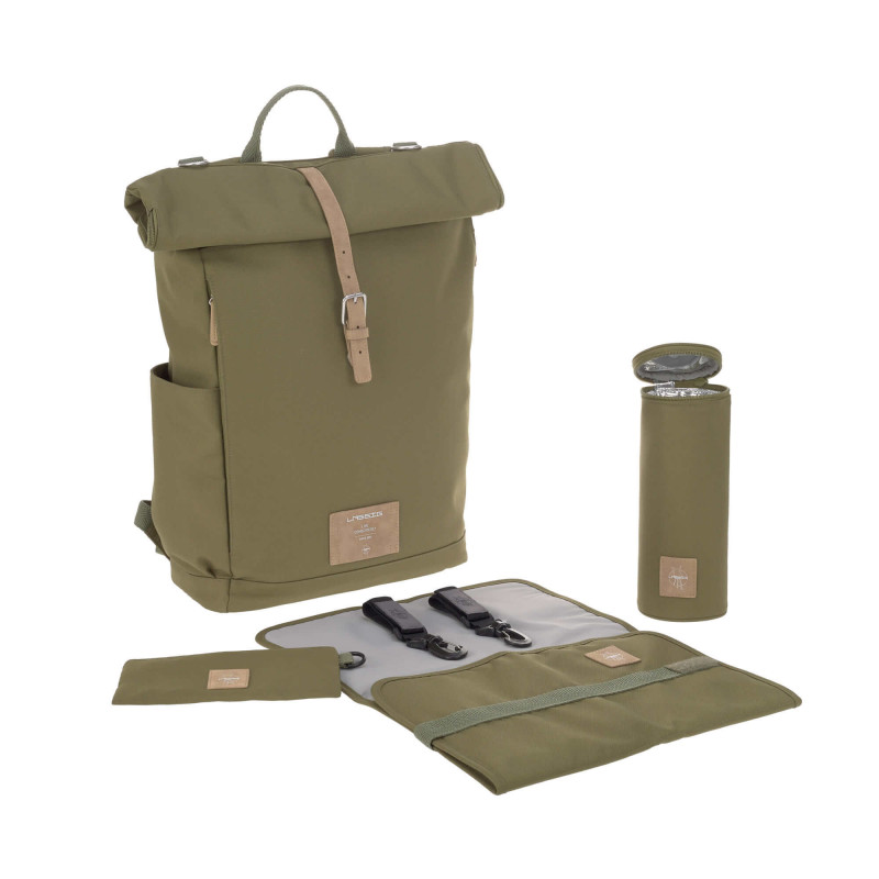 Sac à dos à langer Rolltop LASSIG Olive