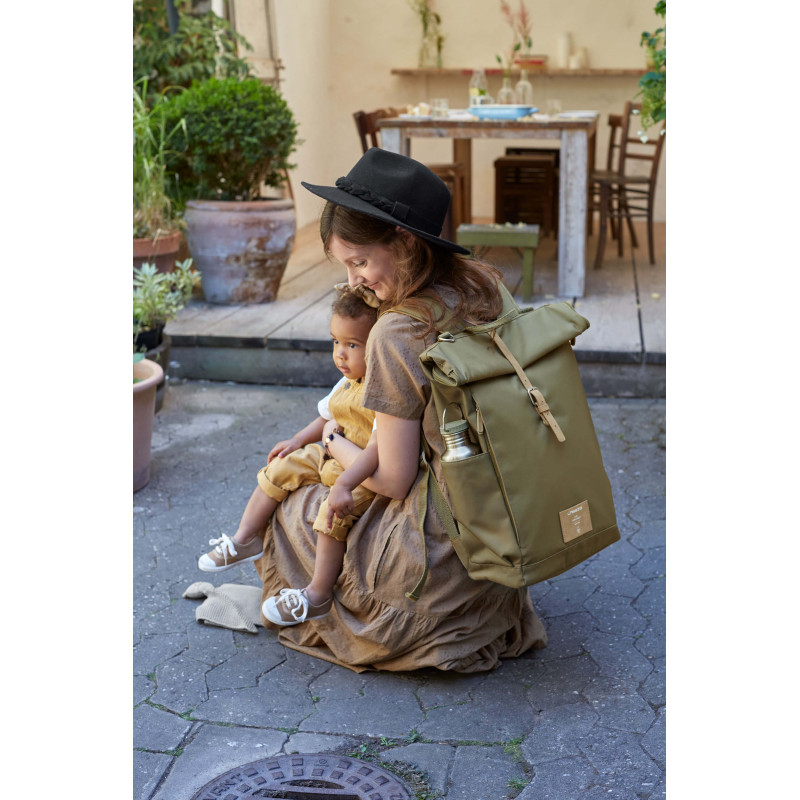 Sac à dos à langer Rolltop LASSIG Olive